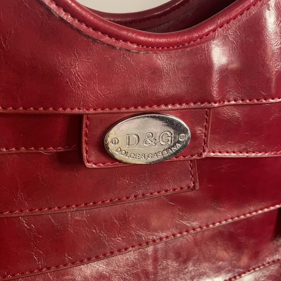 RARE Dolce & Gabbana Red Maroon Layered Handbag - Picture 6 of 13